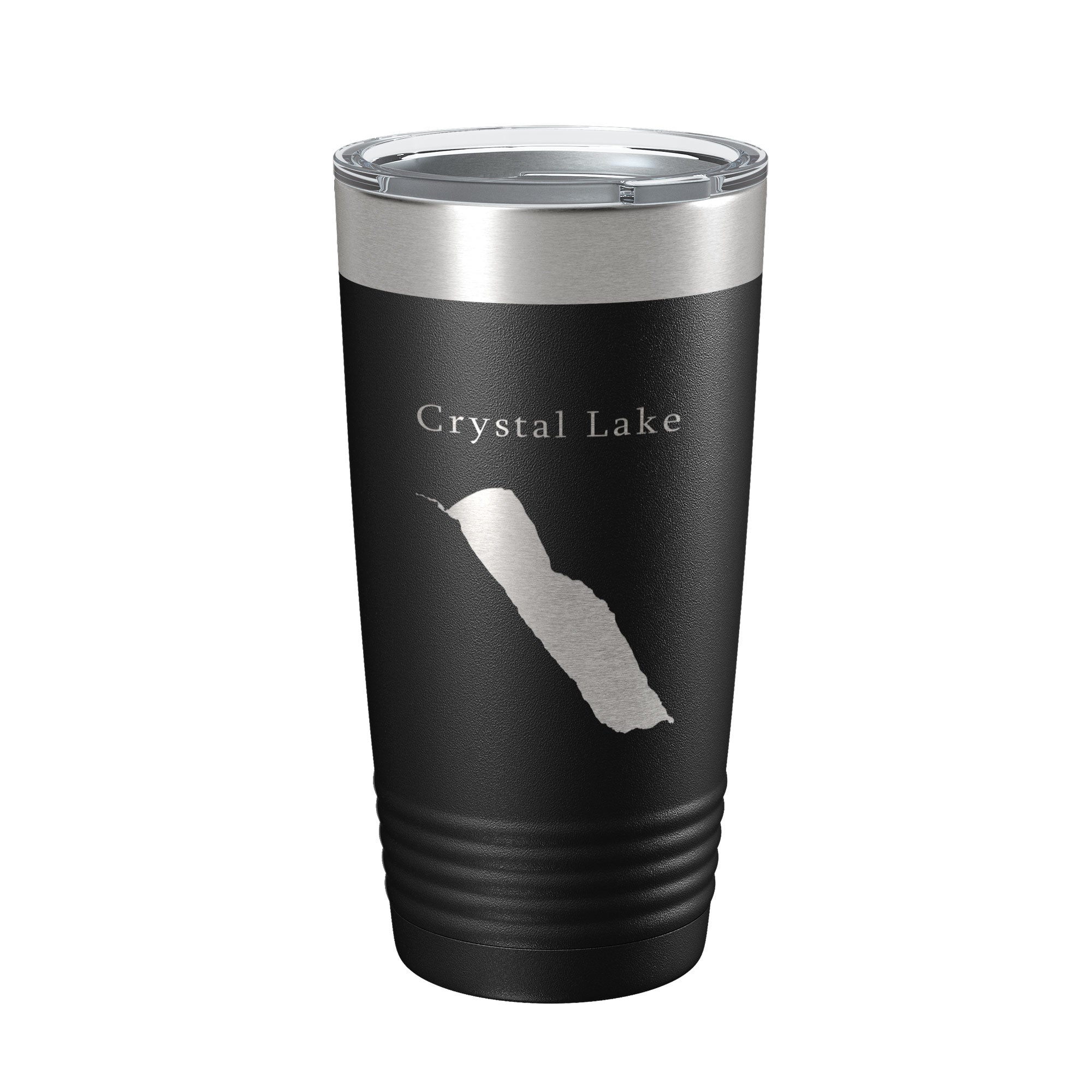 Crystal Lake Map Tumbler Travel Mug Insulated Laser Engraved Coffee Cup Vermont 20 oz