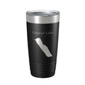 Crystal Lake Map Tumbler Travel Mug Insulated Laser Engraved Coffee Cup Vermont 20 oz