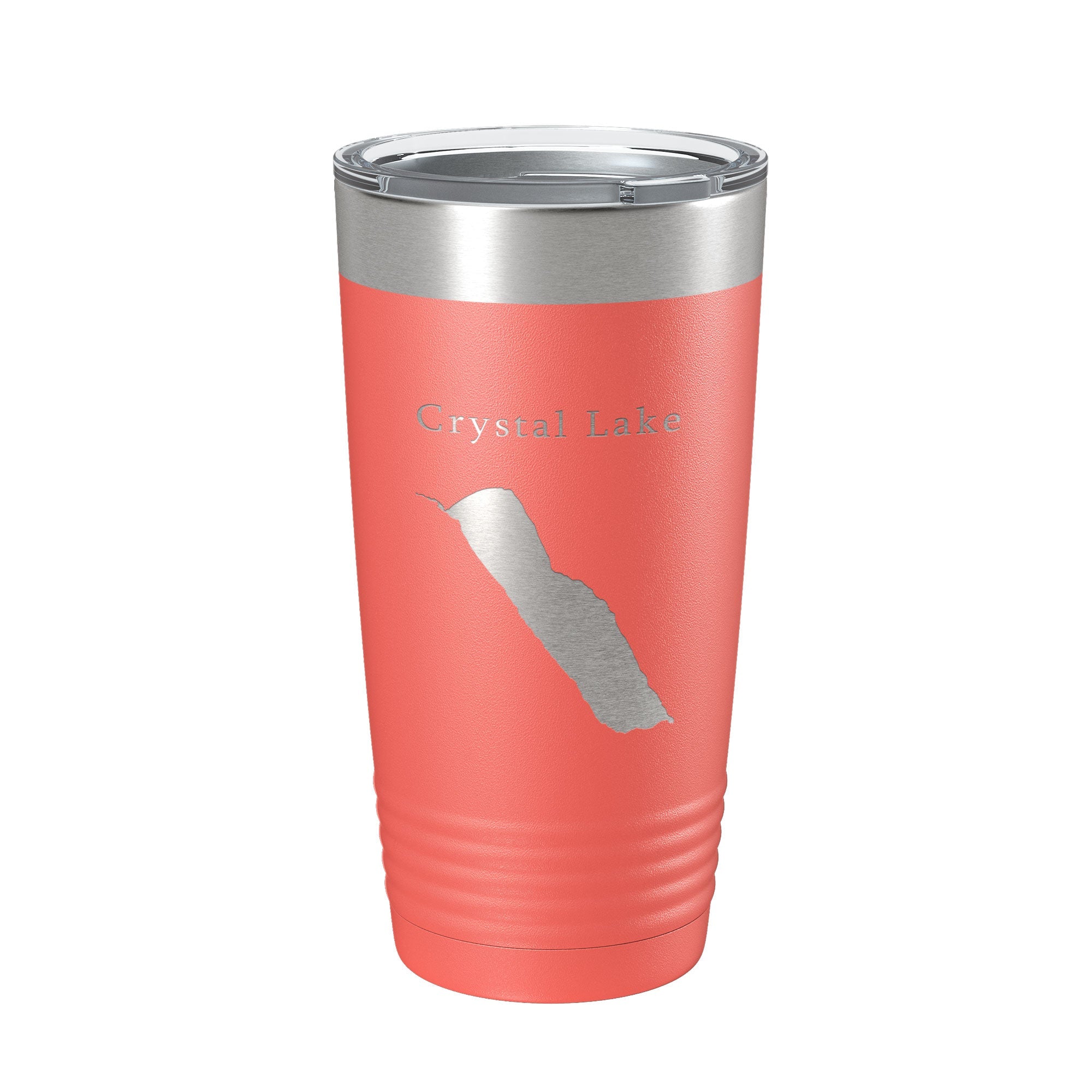 Crystal Lake Map Tumbler Travel Mug Insulated Laser Engraved Coffee Cup Vermont 20 oz