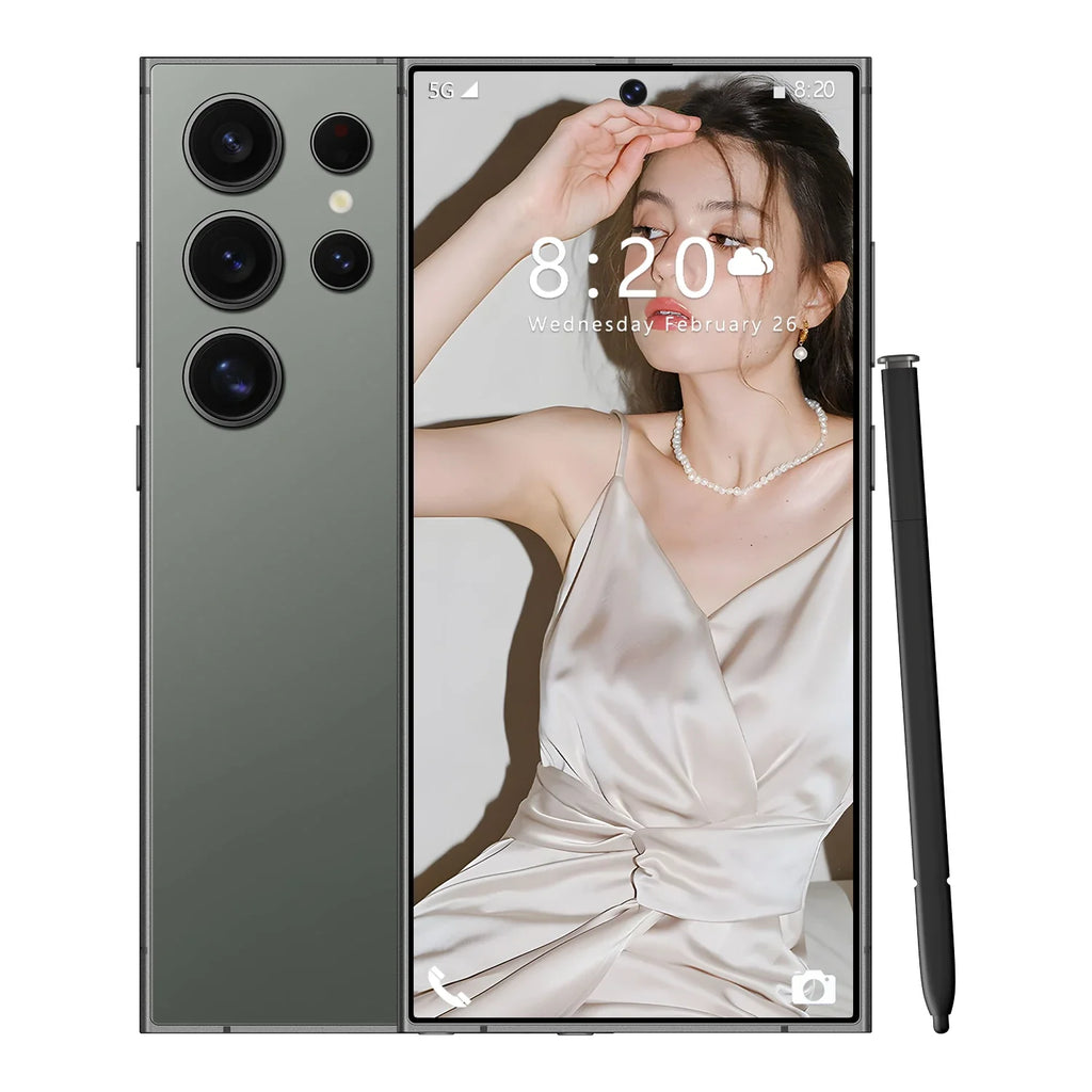 US In-Stock S24 Ultra 5G All-In-One Smartphone 7.3 Inch HD 8+256GB Dual Sim 108MP Rear Camera 65W Quick Supports French Spanish