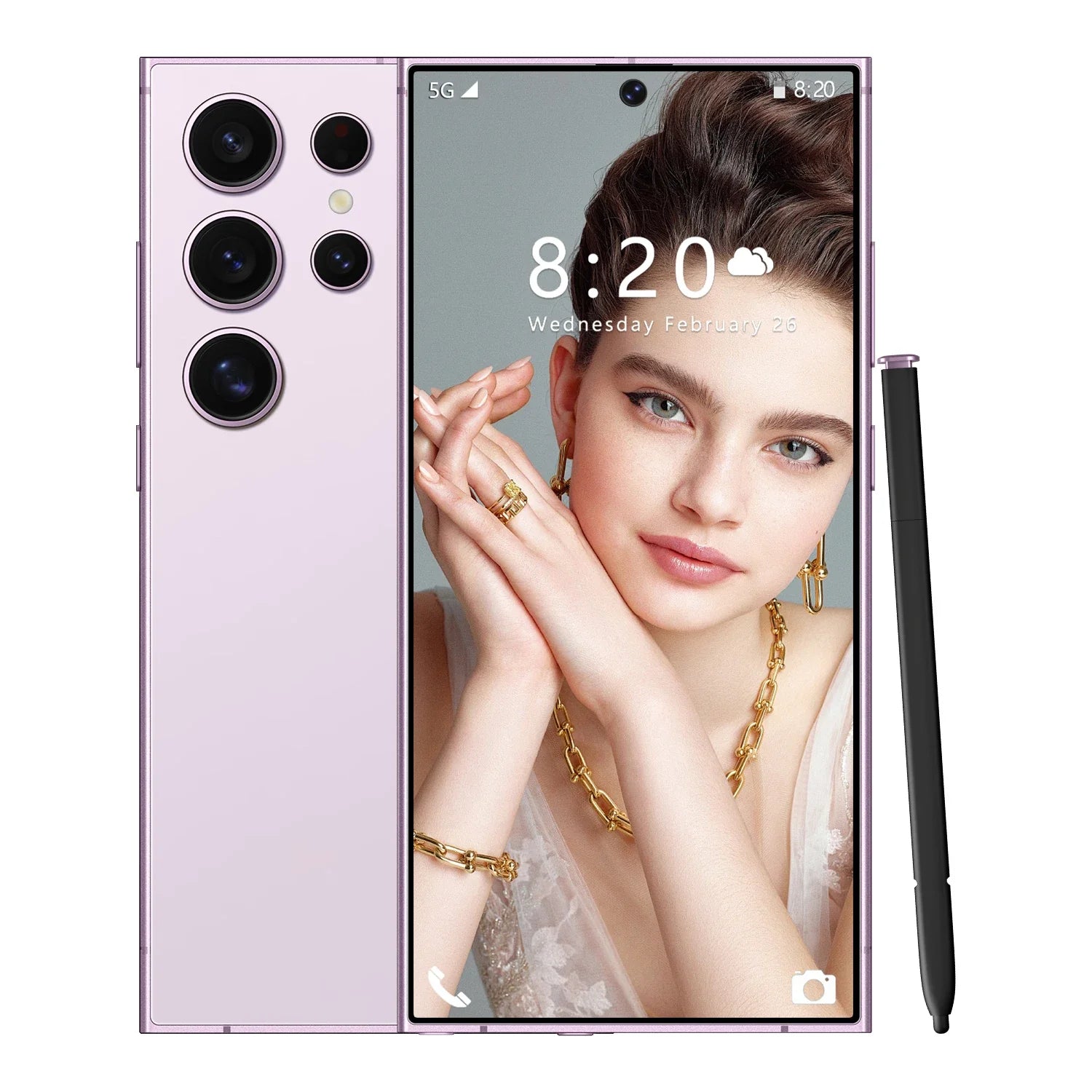 US In-Stock S24 Ultra 5G All-In-One Smartphone 7.3 Inch HD 8+256GB Dual Sim 108MP Rear Camera 65W Quick Supports French Spanish