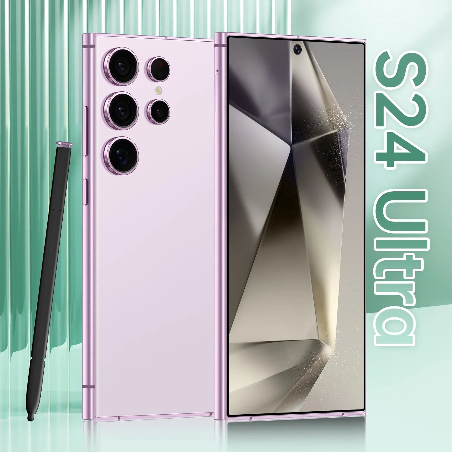 US In-Stock S24 Ultra 5G All-In-One Smartphone 7.3 Inch HD 8+256GB Dual Sim 108MP Rear Camera 65W Quick Supports French Spanish