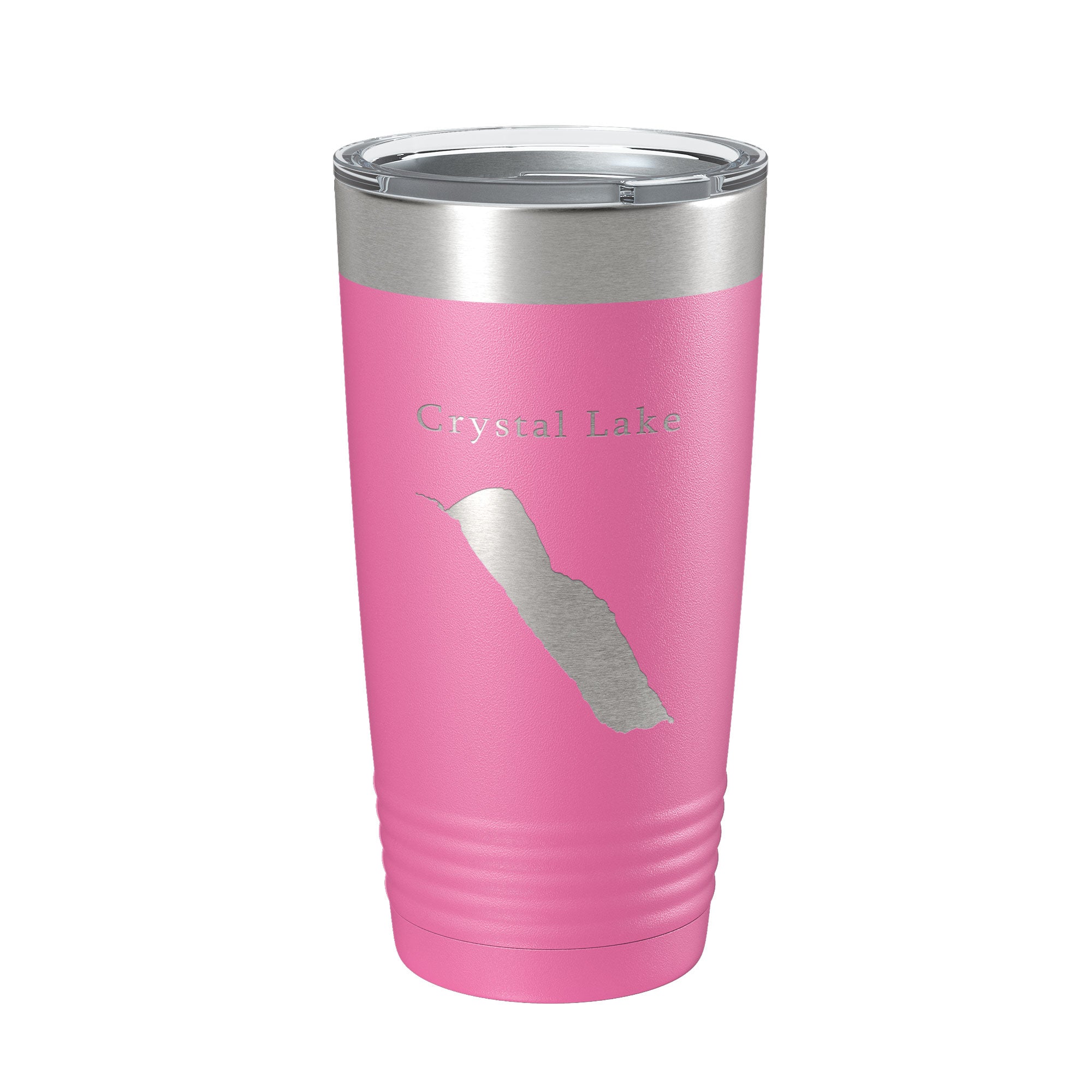 Crystal Lake Map Tumbler Travel Mug Insulated Laser Engraved Coffee Cup Vermont 20 oz