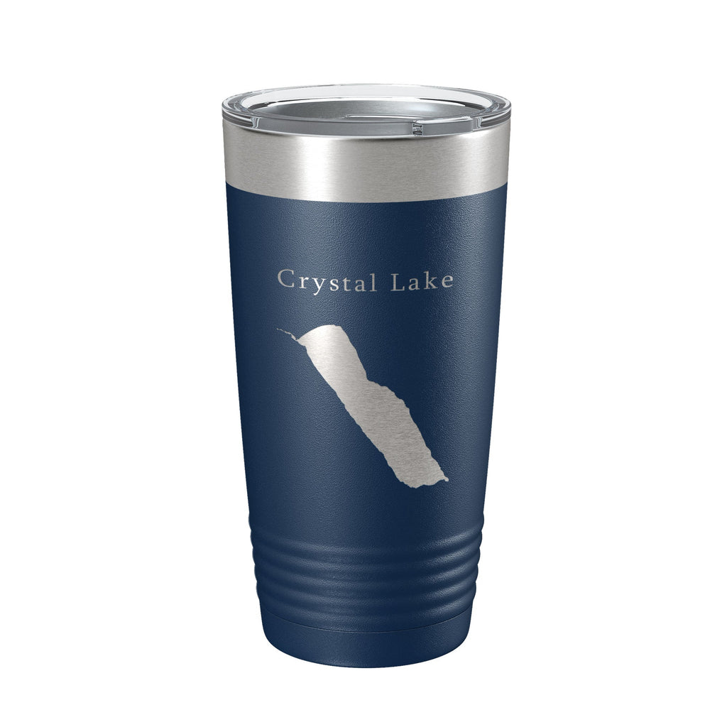 Crystal Lake Map Tumbler Travel Mug Insulated Laser Engraved Coffee Cup Vermont 20 oz